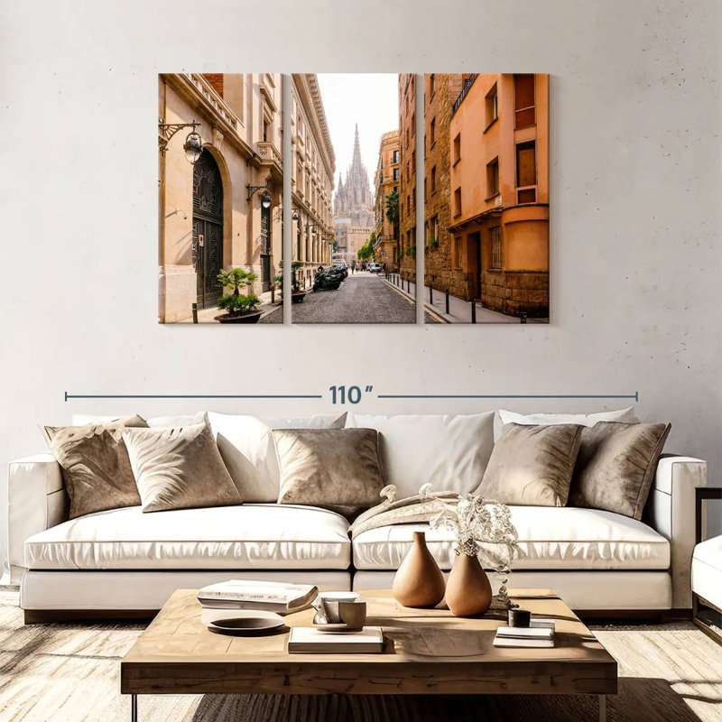 Sebbie, cathédrale de Barcelone depuis la rue, H 48 po x l 74 po