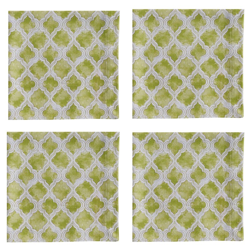  Ensemble de 4 serviettes aquarelle abricot, Multicolore