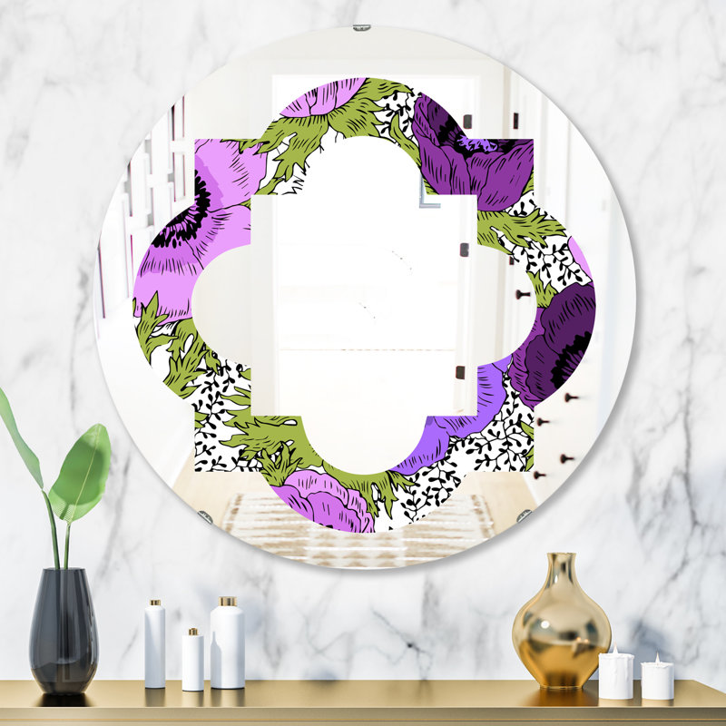 Miroir mural Quatrefoil, H 31,5 po x l po