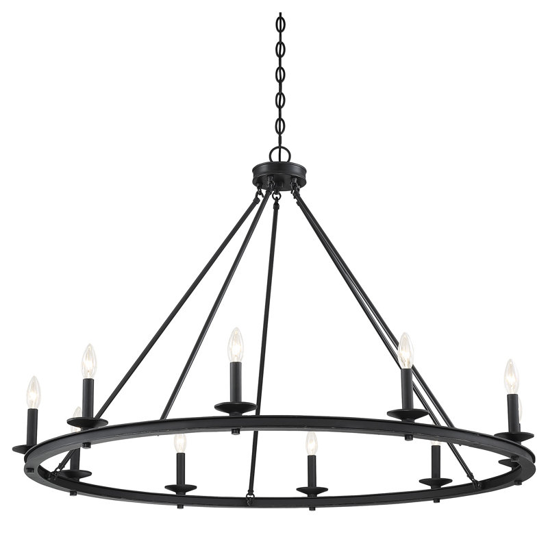 Poynor 10-Light Chandelier, Matte Black