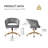 Modern White Upholstered Office Chair - Adjustable Height, Gold Swivel Base With Wheels, Comfortable Desk and Chair For Bedroom, Home Office, Living Room and Study (Grey)