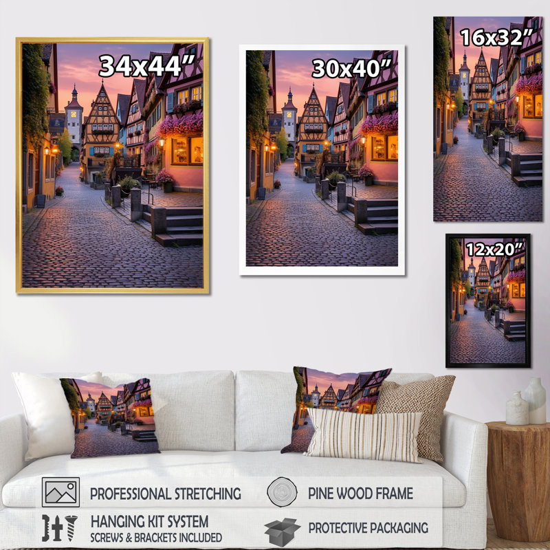 Constance Allemagne Rothenburg Street IV, Cadre flottant noir, H 32 po x l 24 po x P 1 po