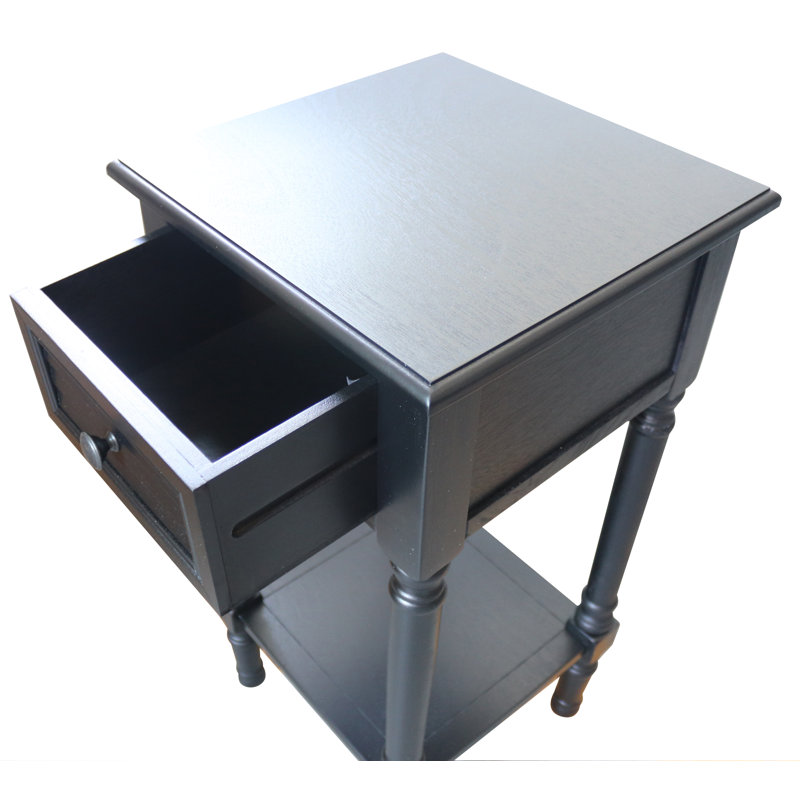 Table de bout avec rangement, Black