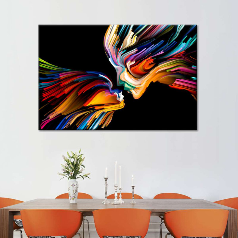 Impression sur toile abstraite Love, H 30 po x l 45 po x P 1,25 po