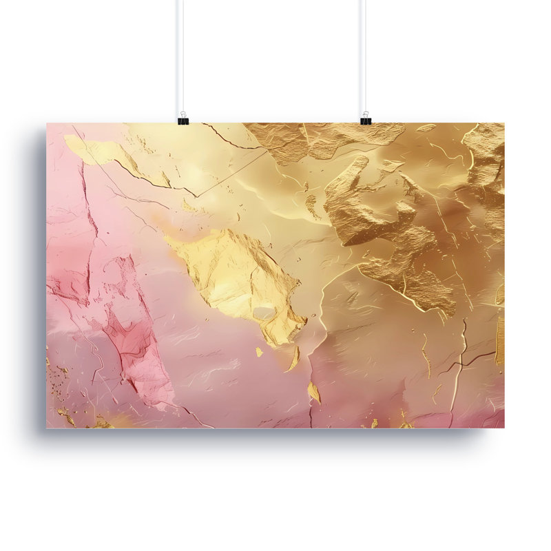 Abstract Wall Art, Metallic Gold Canvas, Flowing Print, Modern Home Decor, Wrapped Canvas Art, Horizontal Vertical Art