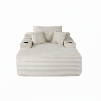 Chaise longue convertible sans os avec rembourrage à ressorts et sans assemblage