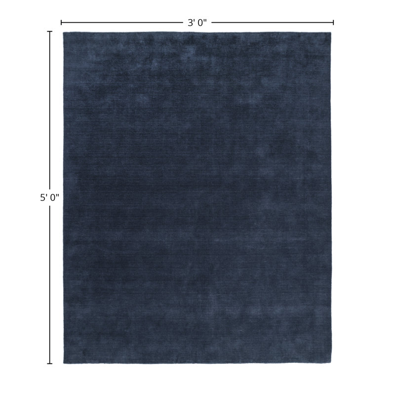 Solo Area Rug in Navy, Rectangle 3' x 5'