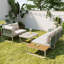 4-5 Person Garden Lounge Set With Cushions  And Coffee Table Beige