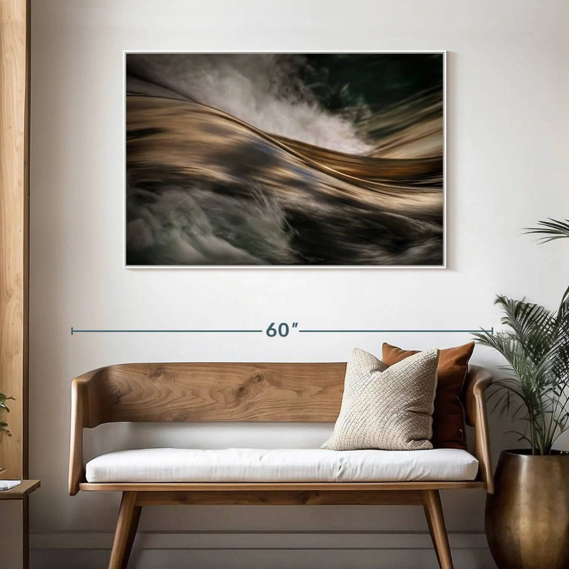 Bronze, Cadre flottant blanc, 46 po x 31 po