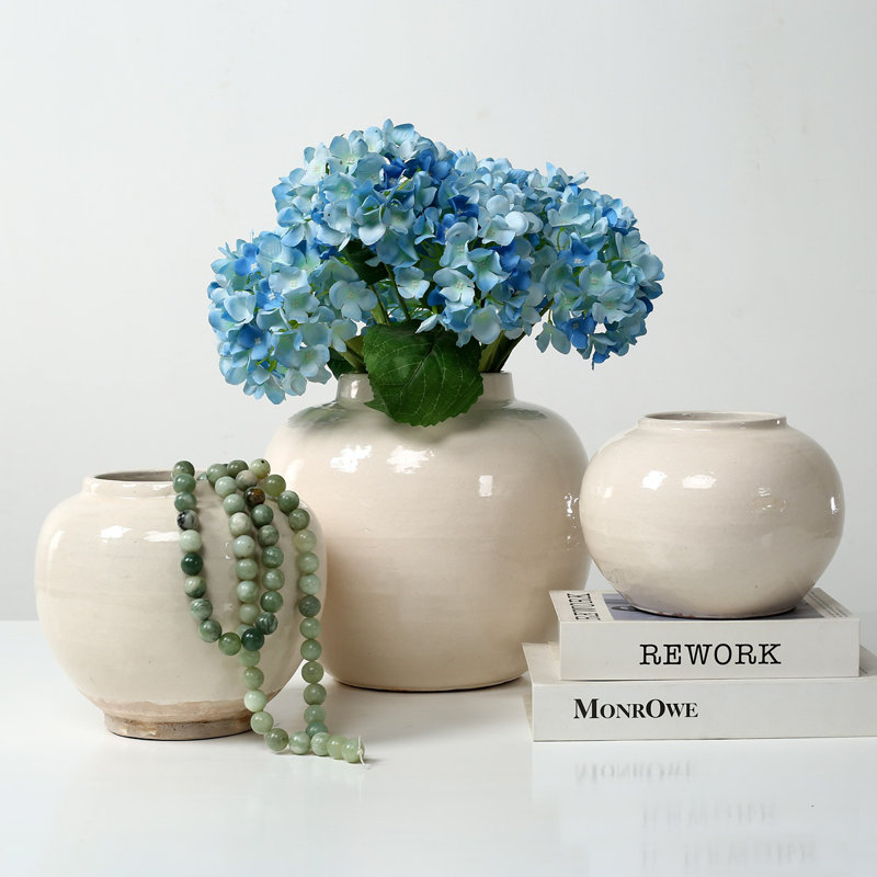 Approx. 8 Inches Off White Ceramic Round Jar