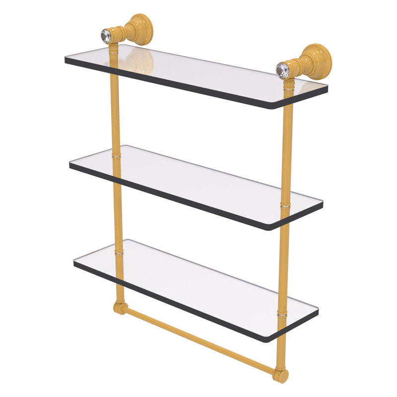 Tablette flottante 3 pièces Carolina, H 19,7 po x l 16 po x P 5,54 po, Or espagnol