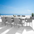 Ensemble de salle à manger rectangulaire pour 8 personnes 105 "avec coussins Sunbrella Santrez