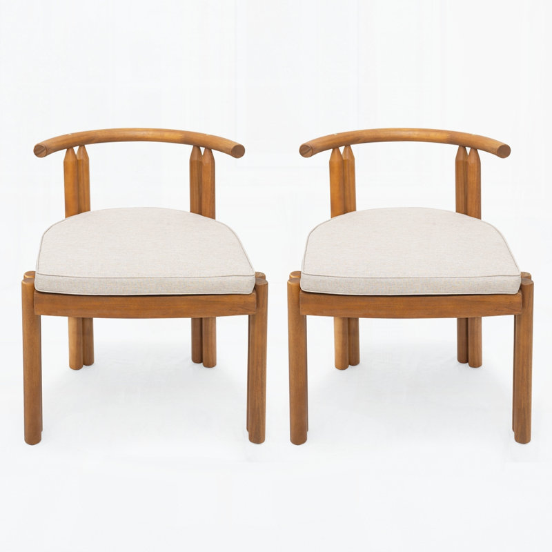 Chaise de salle à manger en bois sans accoudoirs, ensemble de 2