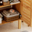 Meuble-lavabo avec lavabo en céramique, meuble-lavabo avec 2 portes à fermeture en douceur, meuble-lavabo simple autoportant pour la maison, rangement pour la salle de bain
