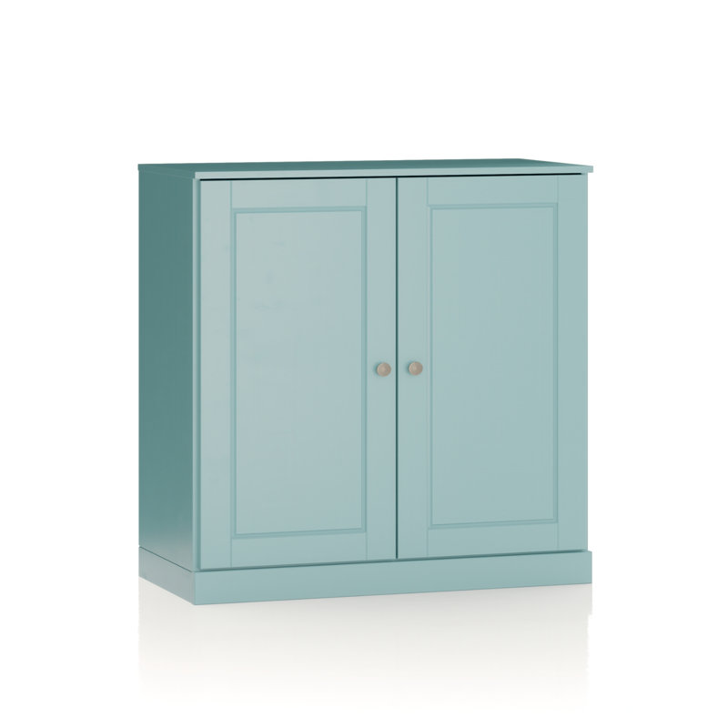 Armoire de salle de bain en bois massif l 32 po Melvous, Bleu turquoise