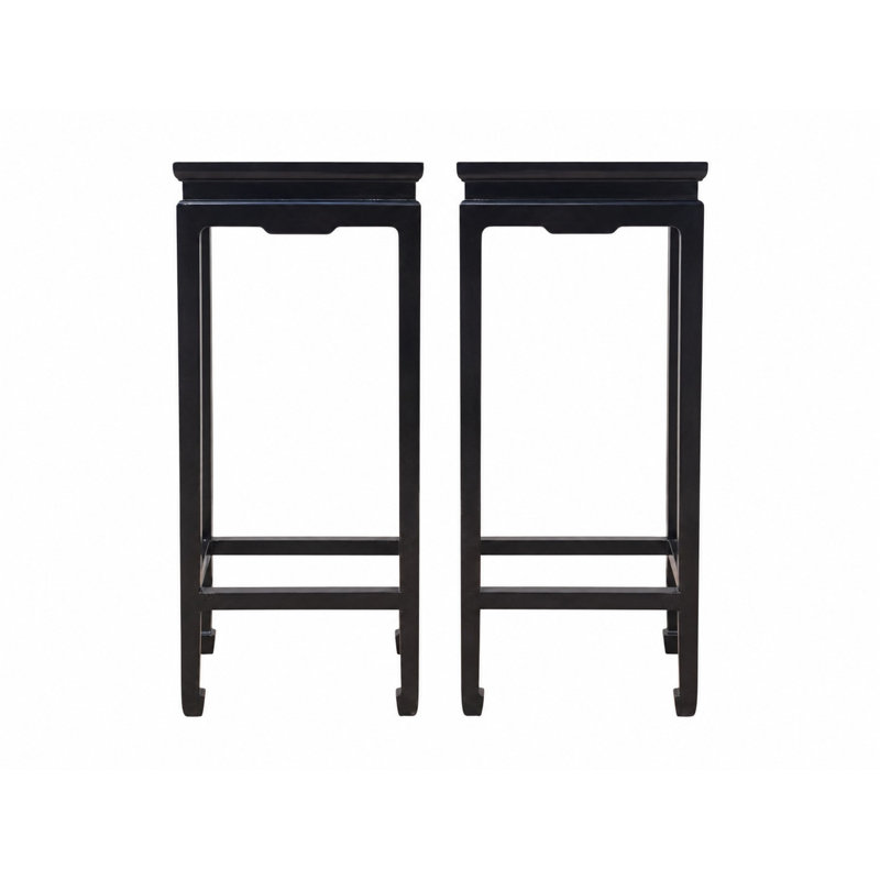Pair of Elm Wood Side Tables