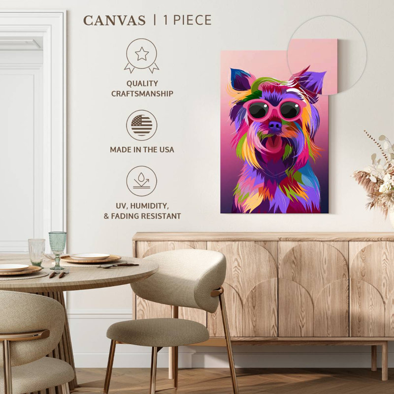 Pop Style Yorkie, 24" H x 16" W