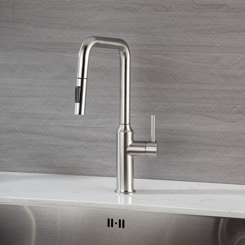 Robinet de cuisine rétractable Rainlex, Nickel brossé