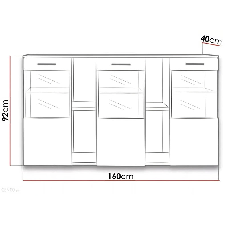 Bardwell 160cm Sideboard, Black