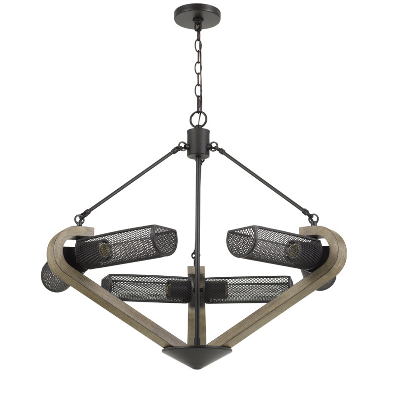 Lustre géométrique unique à 6 lumières