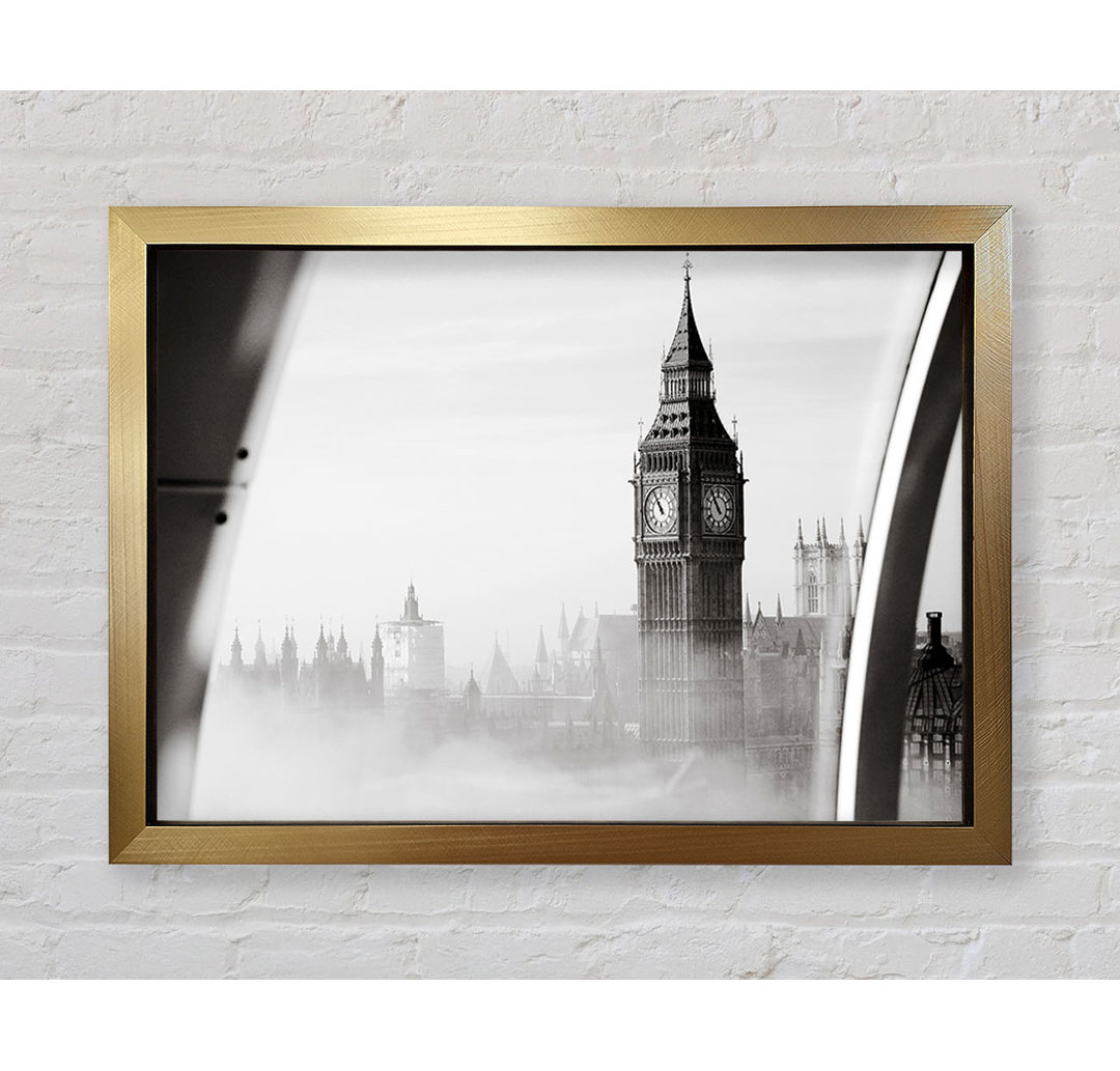 Big Ben Through The London Eye Mist - Einzelner Bilderrahmen Kunstdrucke