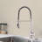 Kitchen Faucet With Pull Down Sprayer Industrial 1 Handle 1 Hole Or 3 Hole Faucet For Farmhouse Camper Laundry Utility Rv Wet Bar Sinks, Stainless Steel, Brushed Nickel-118610653