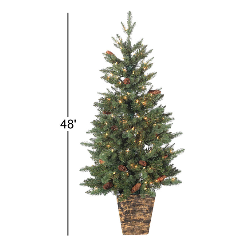 Potted 4' Pre-Lit Pine Tree