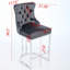 Tabourets de bar modernes en velours avec dossier à boutons, garniture de rivets et base en métal chromé robuste, ensemble de 2 pour îlot de cuisine ou bar pour la maison-60950971