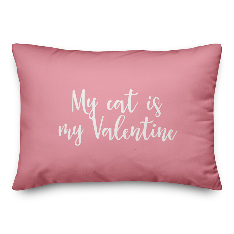  Coussin My Cat Is My Valentine, Rose