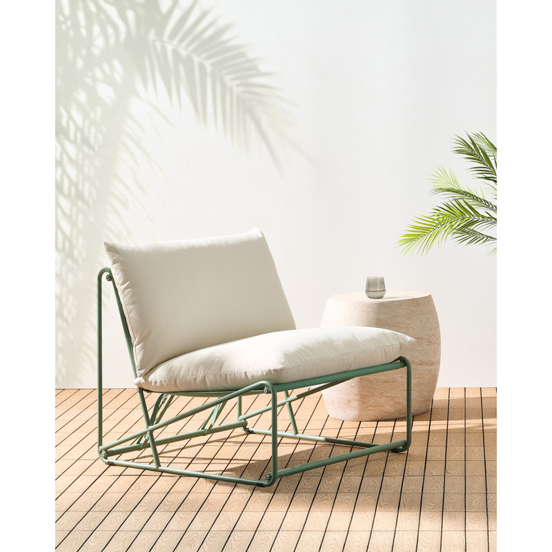 Bessi Outdoor Lounge Chair, Beige/Green