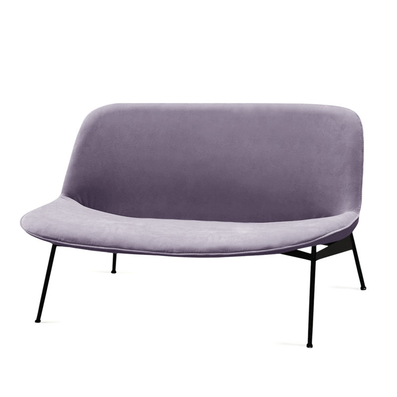 Causeuse Chiado, Velours Paris Lavanda, Noir