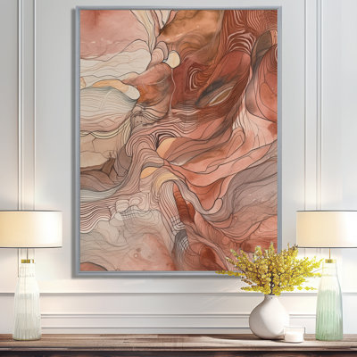 Chocolate Dreams Terra Cotta Watercolor - Abstract Painting Wall Art