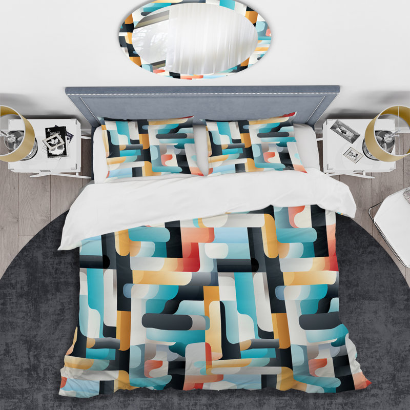 Monochrome Reflections II Duvet Cover, Queen Duvet Cover + 2 Standard Shams