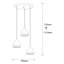 Lustre réglable moderne, finition noire et cuivre, 15,0 po de diamètre x 12,2 à 43,7 po de hauteur | Corps en métal, 3 x douilles E27 (40 W maximum) | Parfait pour les décorations glamour et scandinaves, solution d'éclairage élégante