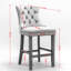Velours moderne rembourré avec garniture, fabrication en bois massif de 2 chaises de bar élégantes en bois gris, revêtement - 2 (gris-357532042