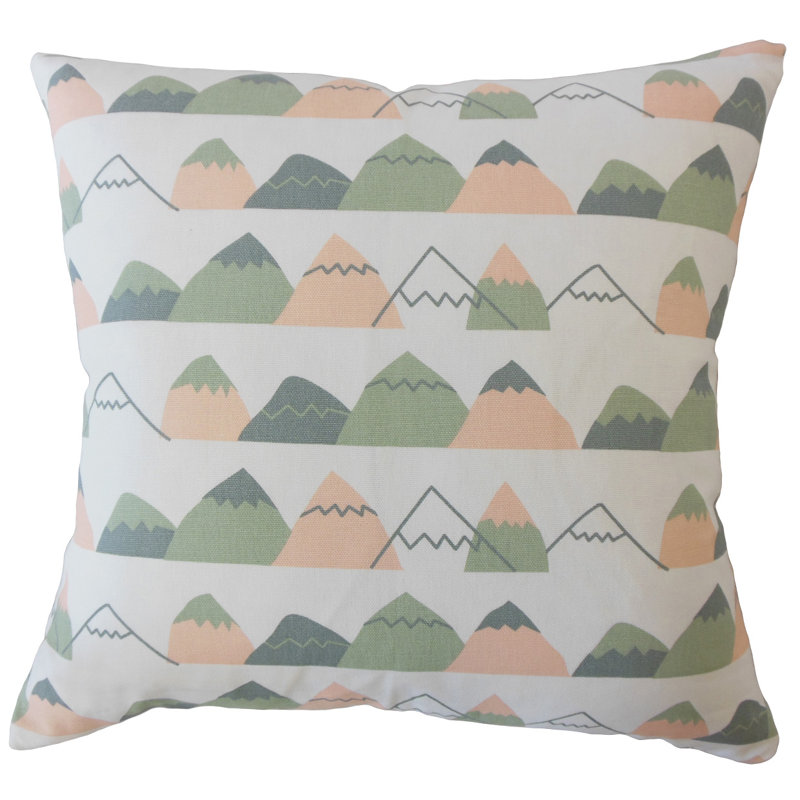 Daire Geometric Feather Reversible Throw Pillow, 20" x 20"