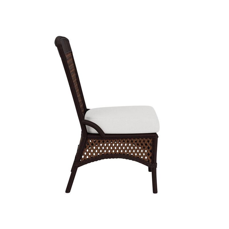 Grand Traverse Outdoor Dining Side Chair, Caramel, Demo Oatmeal