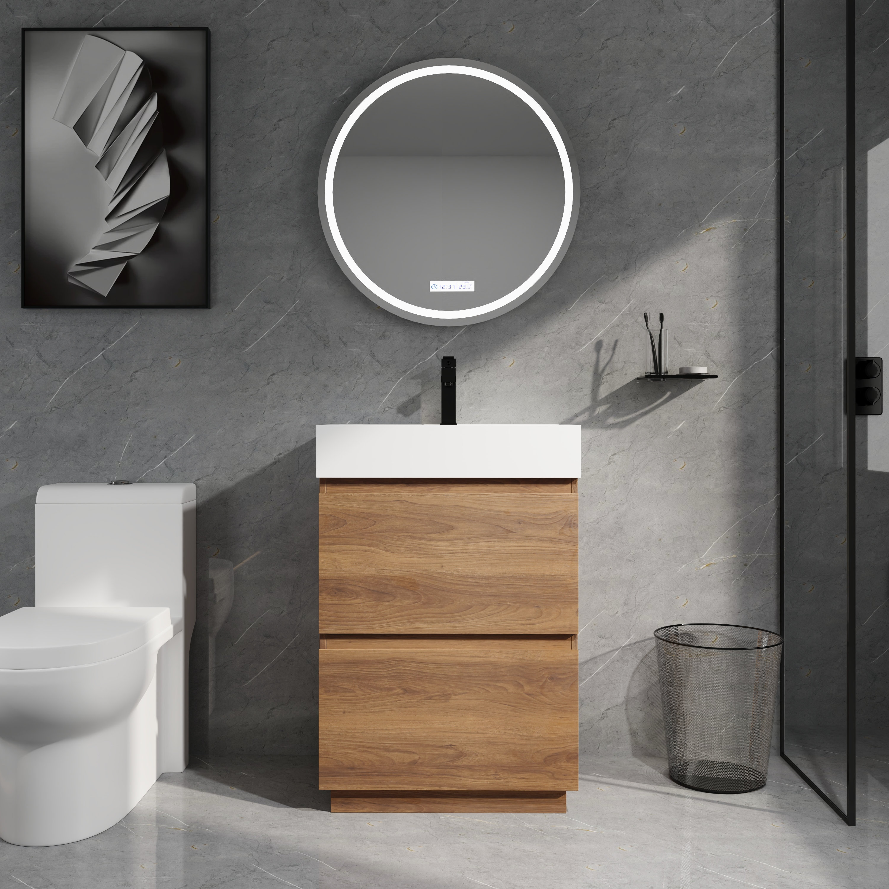 Ebern Designs 30 Inch Elegant Bath Vanity with Undermount Sink, Soft ...