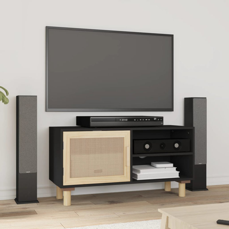 Diejuste Unfinished TV Stand for TVs up to 32", Black