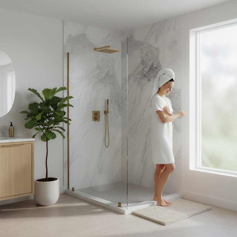 Arbescato Polished Shower Wall System (5-Piece)