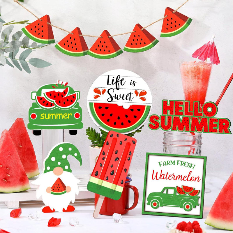 Ensemble de 11 plateaux décoratifs à plateaux multicolores Summer Hawaii