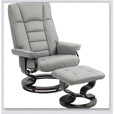 Fauteuil inclinable pivotant avec repose-pieds, similicuir à haut dossier pour le confort du salon et de la chambre à coucher
