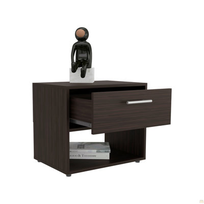 18" High One Drawer Nightstand With One Shelf, Side Table, End Table