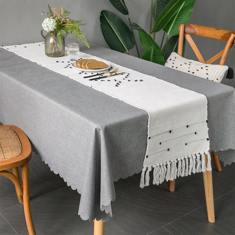 Boho Chic Hand Stitched 14 X 103 Inch Cotton Blend Table Runner With Fringe, 71" x 14"