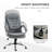 High Back Home Office Chair Executive Computer Chair With Adjustable Height, Upholstered Thick Padding Headrest And Armrest - Grey