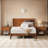 Mid Century Solid Wood Platform Full Bed Frame With Wood Slat Support, Brown-645595765-645595762