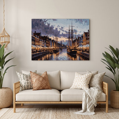 Cities Copenhagen Denmark Black Metal Wall Art