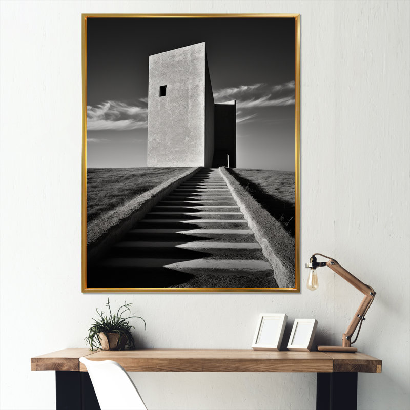 Noir et blanc, photo I - Tours, reproduction d'art mural, Cadre flottant doré, H 32 po x l 24 po