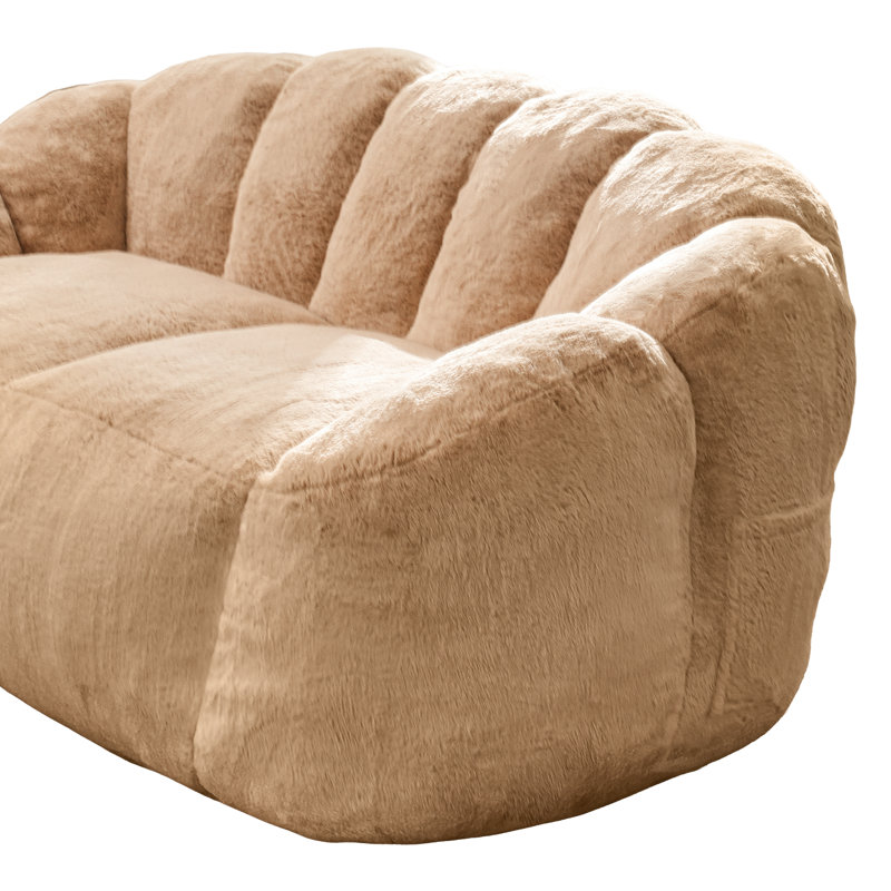 Fauteuil à billes en velours rembourré de mousse, Velours kaki