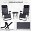 Smethwick 3pcs Patio Lounge Chaise Zero Gravity Chair Set w/Cup Holder